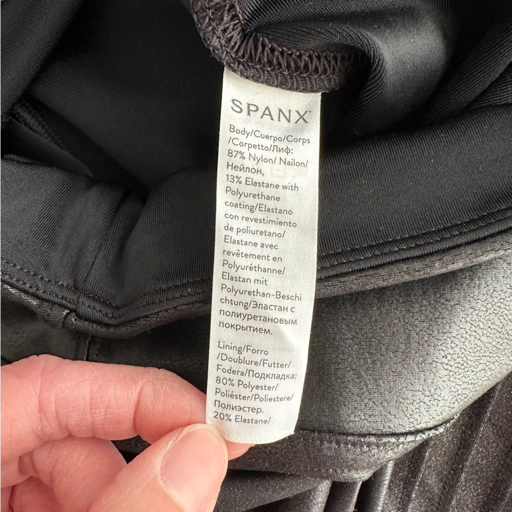 Spanx Women’s Faux Leather Moto Leggings Very Black | Small - Picture 12 of 12